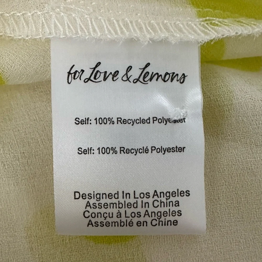 NWT For Love & Lemons Megan Maxi Dress Cover Up Yellow Polka Dot– Size XS - Picture 9 of 10